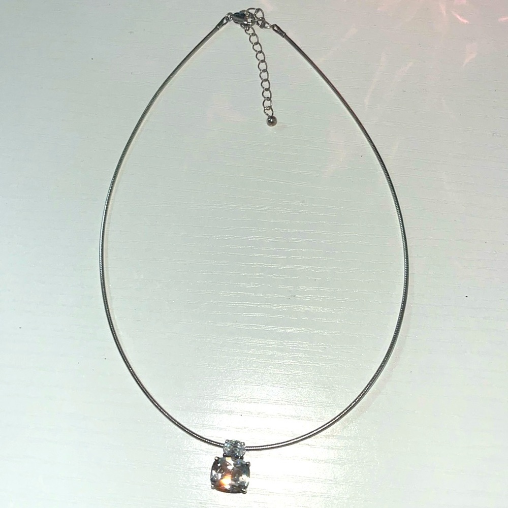 Avon Sterling Silver CZ Cord 925 6.5” Choker Necklace